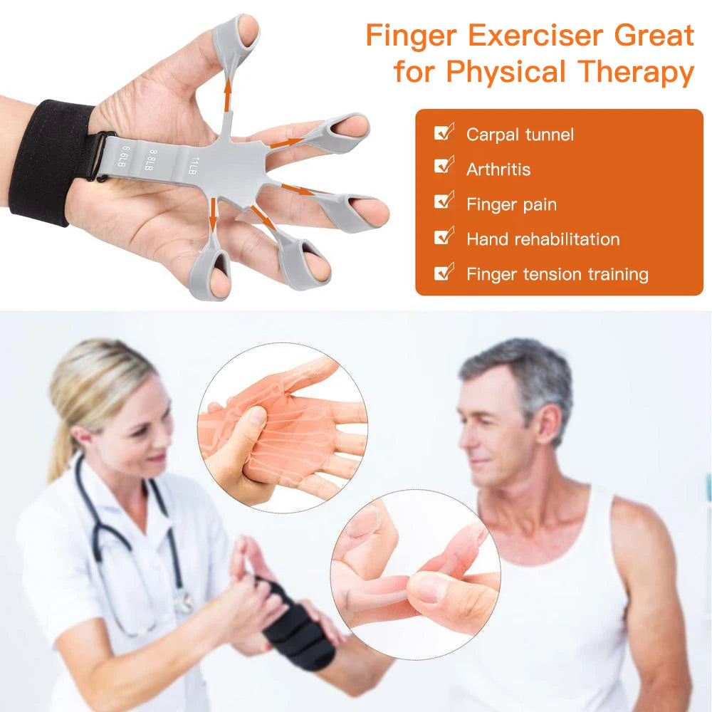 Silicone Finger Expander Finger Gripper Exerciser Finger Training Stretcher Recovery Physical Tool Hand Strengthener for Patient